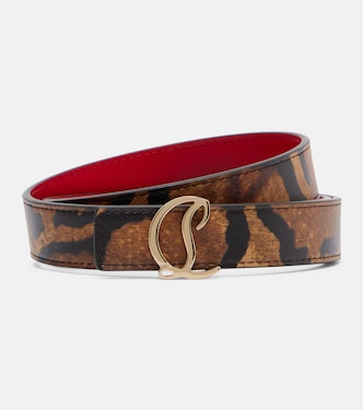 Ceinture en cuir à motif léopard | Christian Louboutin