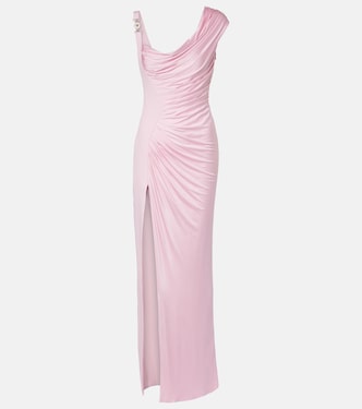 Draped one-shoulder ruched gown | Versace