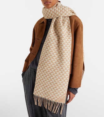 Symbole wool and cashmere scarf in beige - Prada | Mytheresa