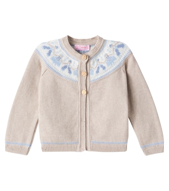 Cardigan Aubrey en coton intarsia pour bébé | La Coqueta