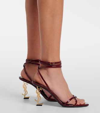 Opyum 85 patent leather sandals in burgundy - Saint Laurent