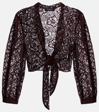 Cotton-blend lace crop top | Adriana Degreas