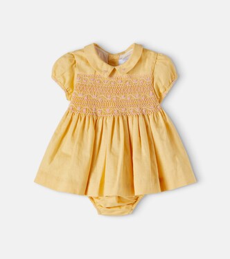 유아 - Dolly 리넨 코튼 드레스 & 블루머 세트 | La Coqueta