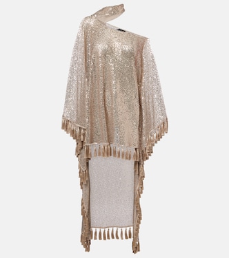 Trebbia asymmetric sequined mesh kaftan | Taller Marmo
