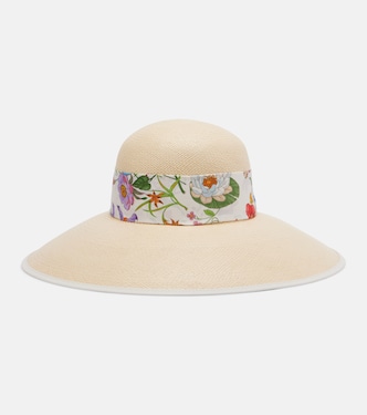 Floral silk-trimmed sun hat | Gucci