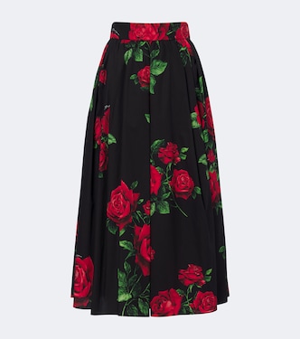 Midirock aus Baumwollpopeline | Dolce&Gabbana