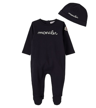 Baby cotton beanie and onesie set | Moncler Enfant