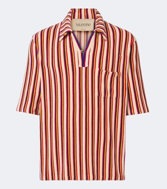 Polo de rizo a rayas con VLogo | Valentino