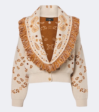 Bandana jacquard wool and cashmere cardigan  | Alanui