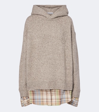 Layered alpaca, yak and wool-blend hoodie | Acne Studios