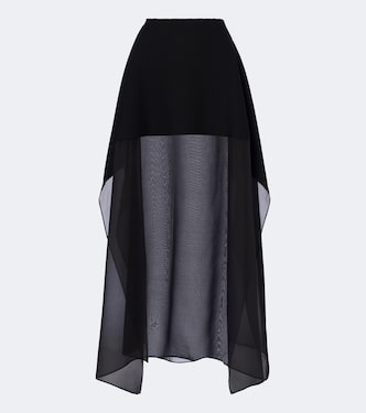 Silk-trimmed knitted maxi skirt | Sportmax