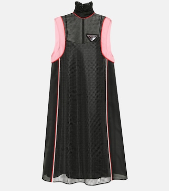 网布中长连衣裙 | Prada