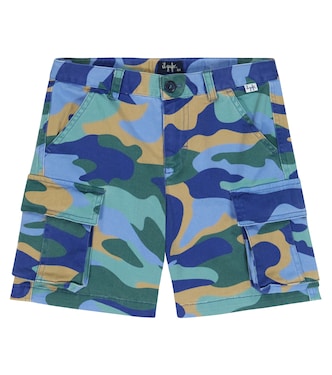Printed cotton-blend twill cargo shorts | Il Gufo