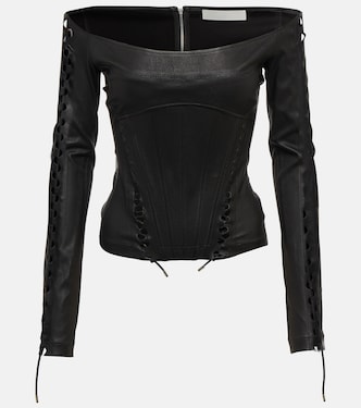 Hinge-seam leather bustier top | Dion Lee