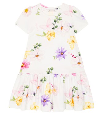 Floral cotton-blend dress | Monnalisa