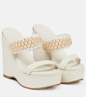 Amoure Wedge 130 leather sandals | Jimmy Choo