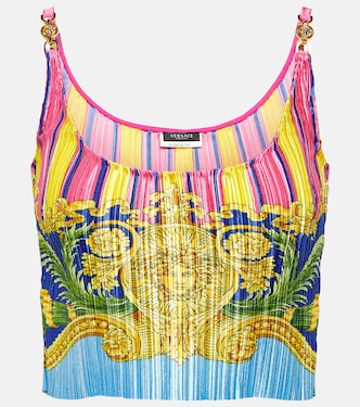 Medusa Palm Springs plissé crop top | Versace