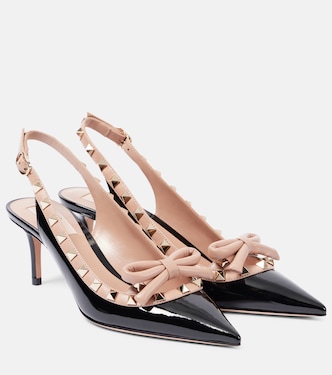 Slingback-Pumps Rockstud 60 aus Lackleder | Valentino Garavani