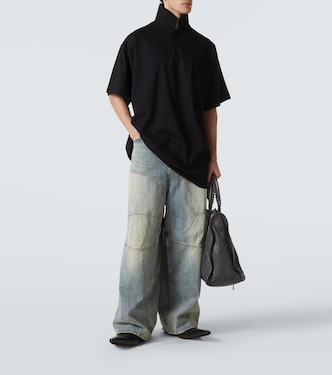 BB Garderobe cotton piqué polo shirt in black - Balenciaga | Mytheresa
