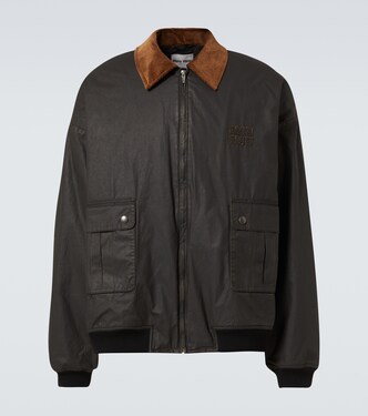 Coated cotton poplin bomber jacket | Miu Miu