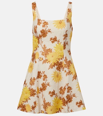 فستان قصير من الكتان بطبعات الورود Felice | Faithfull