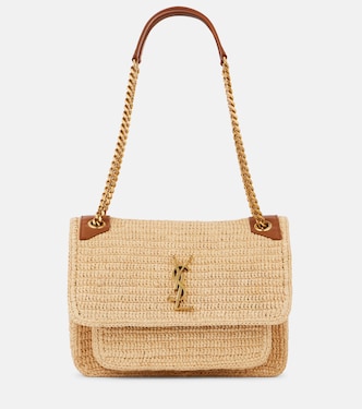 Niki Medium raffia shoulder bag | Saint Laurent