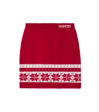 Fair Isle wool skirt | Gucci Kids