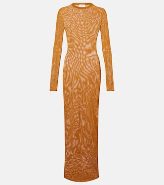 Knitted semi-sheer maxi dress | Saint Laurent