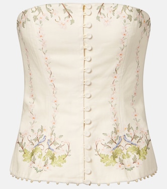 Abelia Anhelo floral linen corset | Agua by Agua Bendita