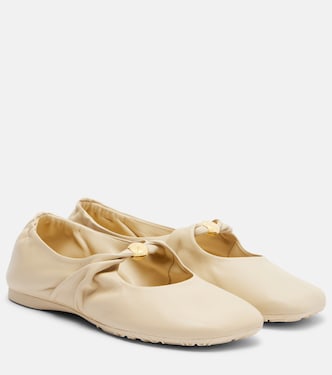 Pebble Soft leather Mary Jane flats | Loewe