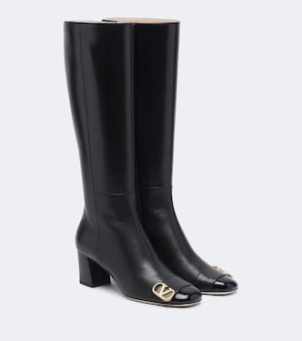 Veeside VLogo leather knee-high boots | Valentino Garavani
