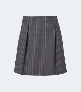 Pinstripe virgin wool miniskirt  | Valentino