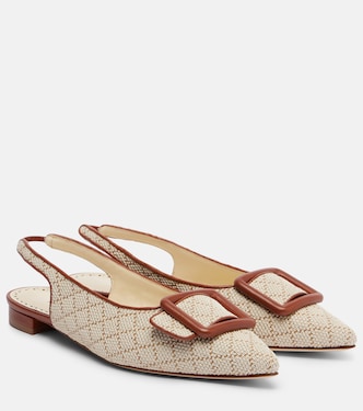Maylura raffia-effect slingback flats | Manolo Blahnik
