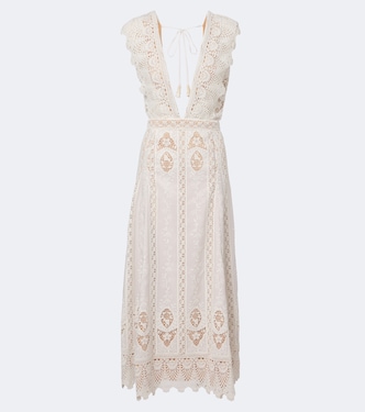 Embroidered crochet midi dress | Johanna Ortiz