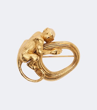 Monkey 18kt gold-plated brass brooch | Khaite
