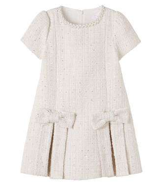 Sequined bow-detail tweed dress | Patachou
