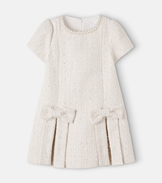 Sequined bow-detail tweed dress | Patachou