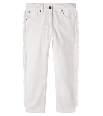 Fringe-trimmed cotton gabardine pants | Stella McCartney Kids