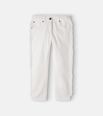 Fringe-trimmed cotton gabardine pants | Stella McCartney Kids