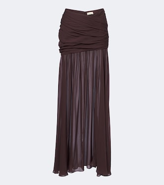 Amaya gathered chiffon maxi skirt | De La Vali