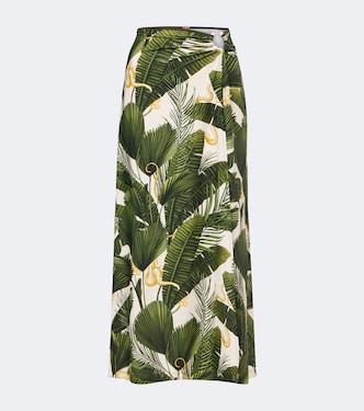 Gathered printed midi skirt | Johanna Ortiz