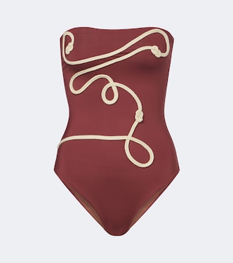 Embroidered strapless swimsuit | Johanna Ortiz