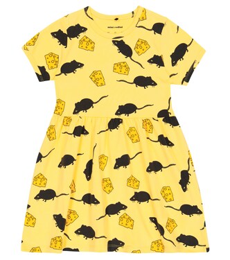 Printed cotton-blend dress | Mini Rodini