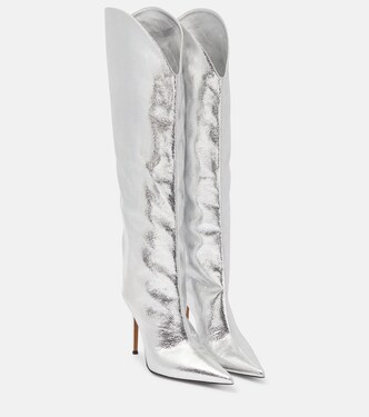 Botas mosqueteras de piel metalizadas | Alexandre Vauthier
