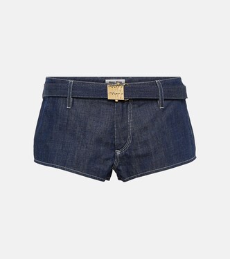 低腰修身牛仔短裤 | Miu Miu
