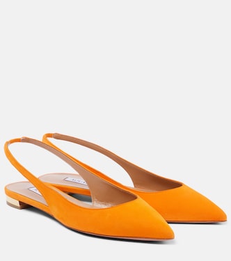 Slingback-Ballerinas Purist aus Veloursleder | Aquazzura