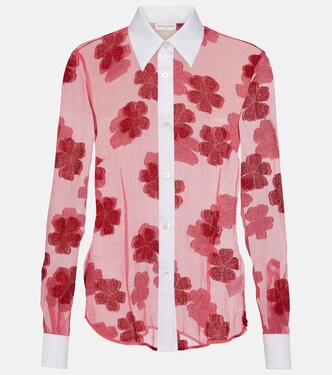 Floral cotton jacquard shirt | Dries Van Noten