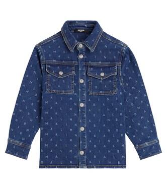 Logo denim shirt | Balmain Kids