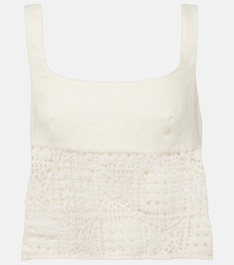 Rayure linen crop top | SIR