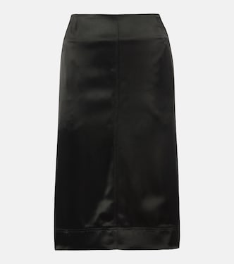 Paneled satin midi skirt | Toteme